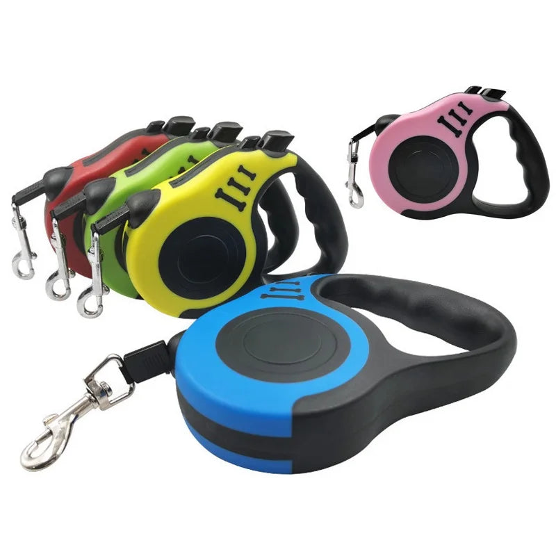 Coleira Retrátil para Cachorro de 3 e 5 metros, para Animais de Estimação, Corda de Tração, Cinto Automático, Coleira Flexível para Cães Pequenos, Médios e Grandes
