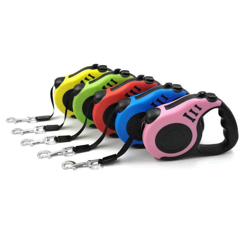 Coleira Retrátil para Cachorro de 3 e 5 metros, para Animais de Estimação, Corda de Tração, Cinto Automático, Coleira Flexível para Cães Pequenos, Médios e Grandes